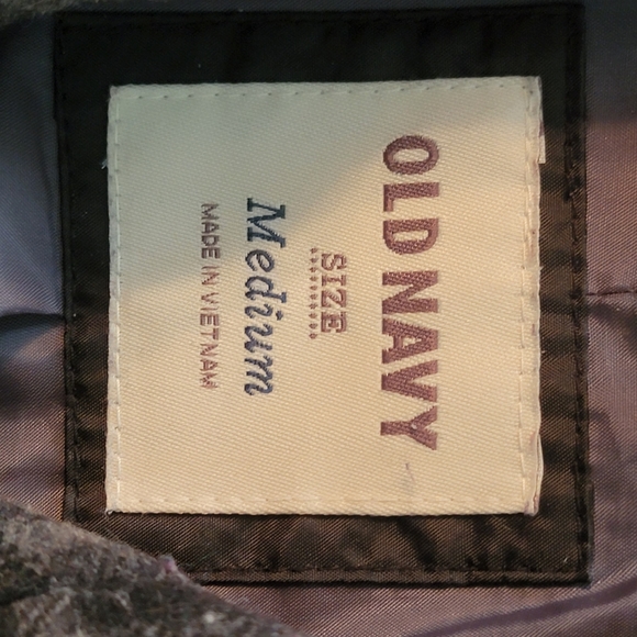 Old Navy grey plaid wool blend Peacoat. - Picture 6 of 8